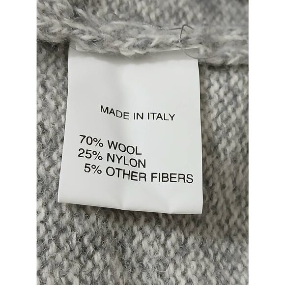 Gianetti mens large 1/4 zip Italian wool mockneck sweater gray - Picture 7 of 8